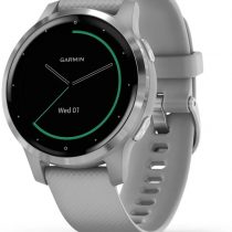 Garmin Vívoactive 4S, Smaller-Sized GPS Smartwatch, Features Music, Body Energy Monitoring, Animated Workouts, Pulse Ox Sensors and More, Powder Gray/Silver