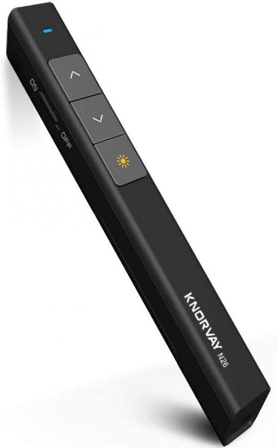 NORWII N26 Laser Pointer for Presentation Clicker 330FT/100M, 2.4GHz Wireless Presenter PPT Clicker for PowerPoint Remote Presentation Pointer Computer Clicker (Black)