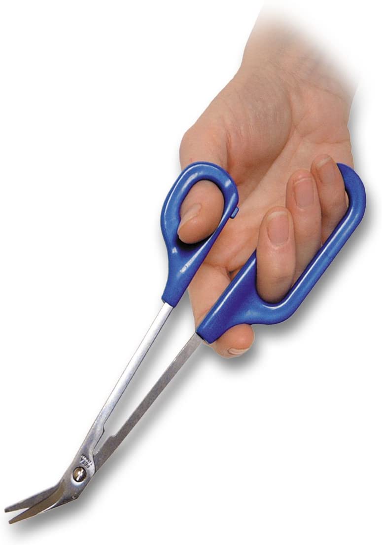 NRS Healthcare Long Reach Nail Scissors, Blue