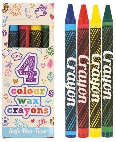 HENBRANDT 10 x Mini Wax Crayons for Kids Pack of 4 Assorted Colours Children’s Stocking Fillers Wedding Activity Pack Birthday Party Favours Loot Bag Fillers Classroom Rewards for Boys and Girls