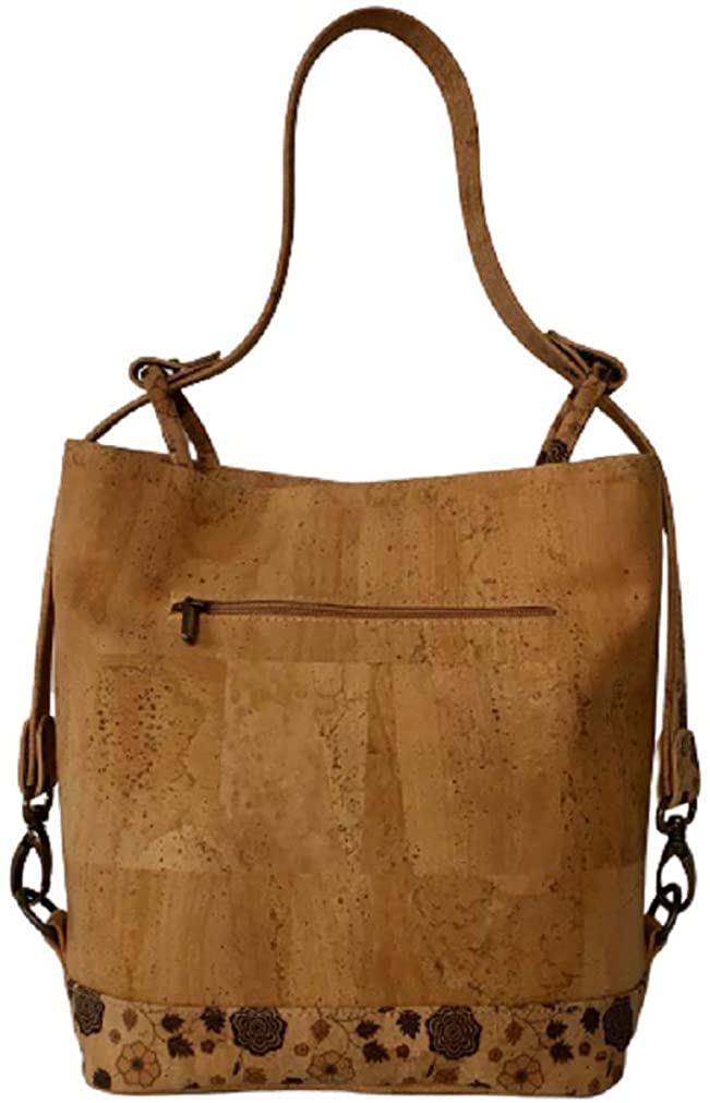 Cork handbag Shoulder bag with convertible strap Handmade and casual