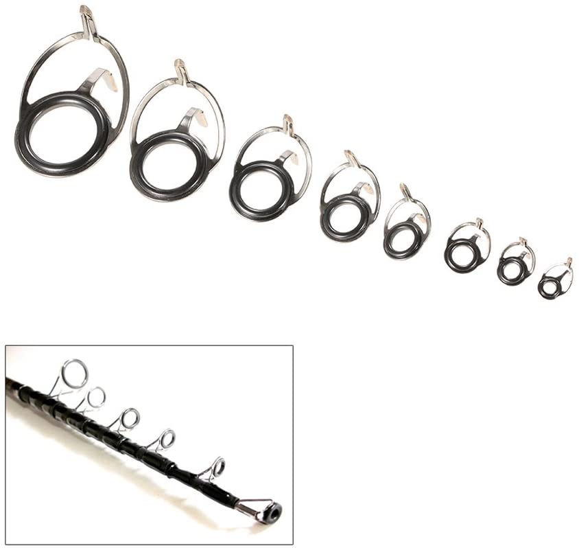 75pcs Sea Fishing Rod Guide Set Tip Repair Kit Fishing Rod Parts