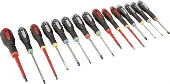 Bahco BHBE-9877 ERGO Screwdriver Set, 15 Pieces