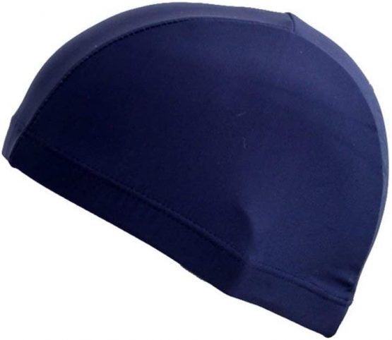 Hustar Unisex Polyester Cloth Swimming Cap Bathing Cap Swimming Hats for Water Sports Navy
