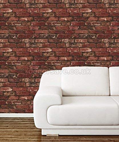 Fine Decor FD31285 Rustic Brick Wallpaper, Red, 20.5 x 393.7 cm - Image 3