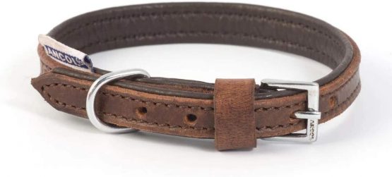 Ancol Vintage Leather Padded Collar 28-36cm Size 3 - Image 2