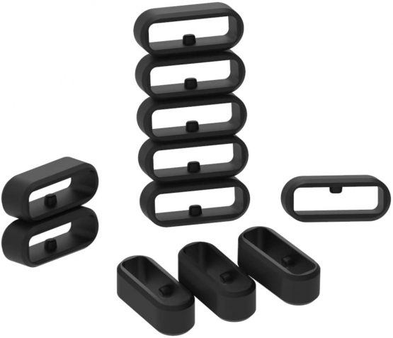 Chofit Security Loop for Fenix 5S Watch Strap, Replacement Silicon Fastener Ring Connector Security Loop Band Keepers Holders Compatible with Garmin Fenix 5S/Fenix 6S/Vivomove HR Smartwatch(Black)