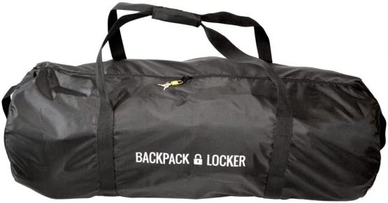 Backpack Locker - Flight Travel Backpack/Rucksack/Bag Transit Cover - Lockable (Padlock Included) Duffel Bag (Black, 45-55 litres)