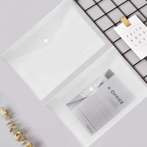 Clear Plastic Wallets A4 Folders Document Popper Files Wallets with Pocket 24 Pack - Image 3