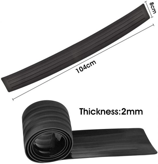 SNAGAROG Rear Bumper Protector Universal Car Rear Trunk Sill Plate Scuff Plate Strip Black Rubber Anti-scratch Trim Cover with 2 rolls tape for Car Pickup SUV Truck (104x8cm) - Image 2