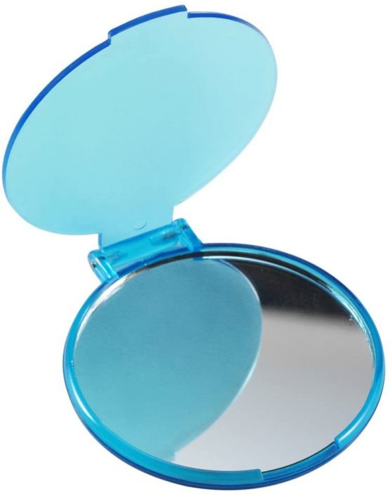 eBuyGB Compact Vanity Handbag Mirrors Folding Cosmetic Mirror Toiletry Bag, Blue, Pack of 10 - Image 2