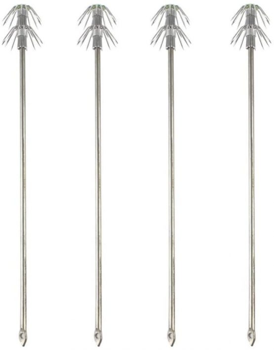 LIOOBO 4Pcs Fingshing Umbrella Hook Double Layers Utility Stainless Steel Professional Squid Hook