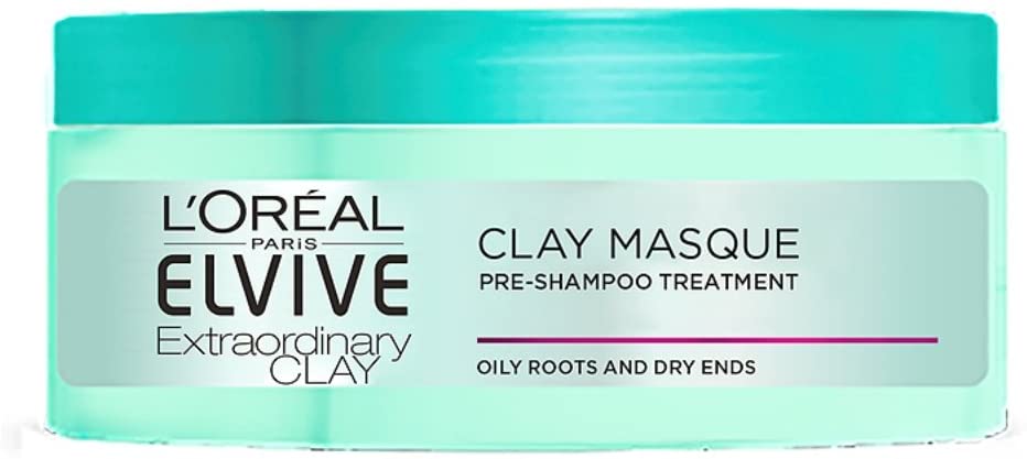 L'Oréal Clay Oily Roots Pre Shampoo Mask, 150ml, brown, 150 ml (Pack of 1)