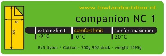 LOWLAND OUTDOOR Companion NC 1 Down Sleeping Bag, Blue, 200 x 80 cm - Image 3