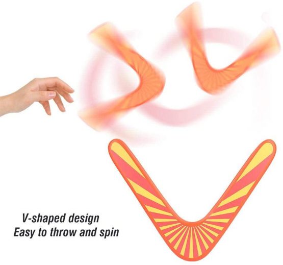 Boomerang Wooden Orange Throwback V Shaped Boomerang Flying Disc Throw Catch for Children Kids Outdoor Games Sports Gift Toy - Image 4
