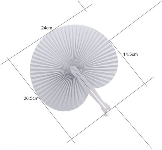 60pcs White Folding Fans in Paper Assortment with Plastic Handle for Wedding/Party/Church Favor - Image 2
