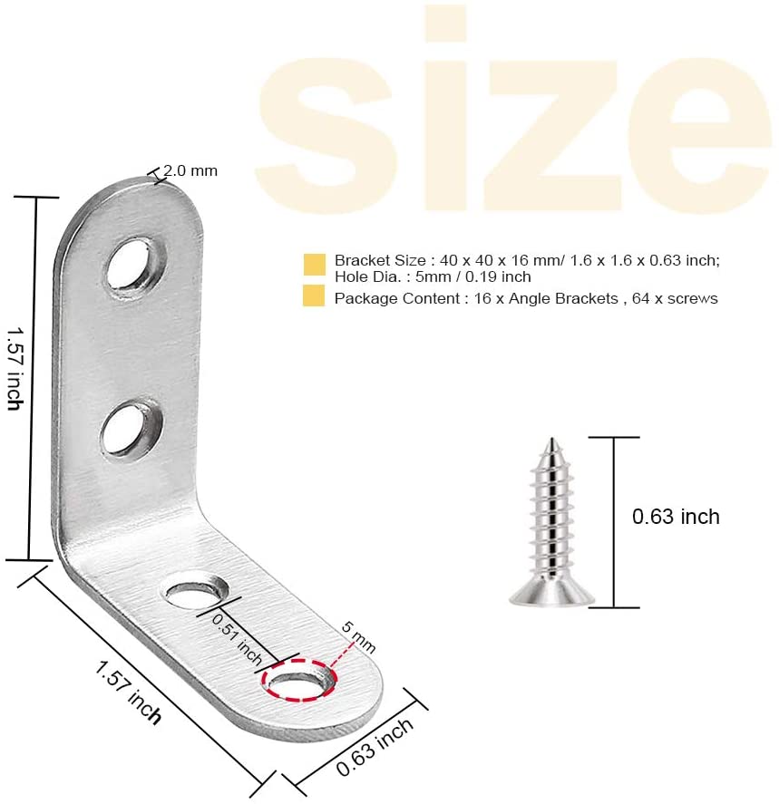 Teenitor 16 Pcs Corner Bracket - Image 2