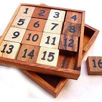 Logica Puzzles Art. 15+16 Puzzle - 2 Puzzles in 1 - Number Challenge - Math puzzle - Slide Fifteen - Euclide Collection