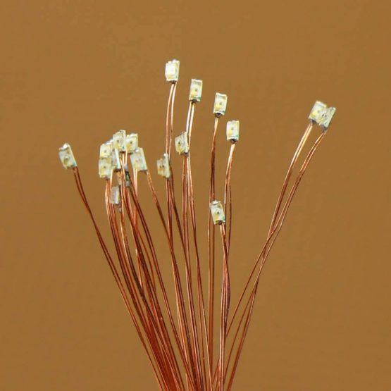 Evemodel C0603Y 20pcs Pre-soldered micro 0.1mm Copper Wired YELLOW SMD Led 0603 - Image 2
