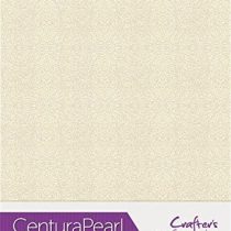 Crafters Companion A4 Coloured Single Sided Snow White Hint of Gold – 300GSM (10 Sheet Pack) -Perfect for Arts and Crafts, Printing, Card Bases & Folding-Centura Pearl, One Size