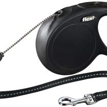 flexi New Classic Retractable Lead Cord, Black, X-Small, 8kg - 3m (10ft)