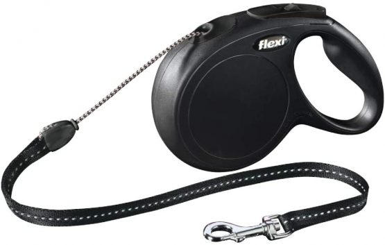 flexi New Classic Retractable Lead Cord, Black, X-Small, 8kg - 3m (10ft)