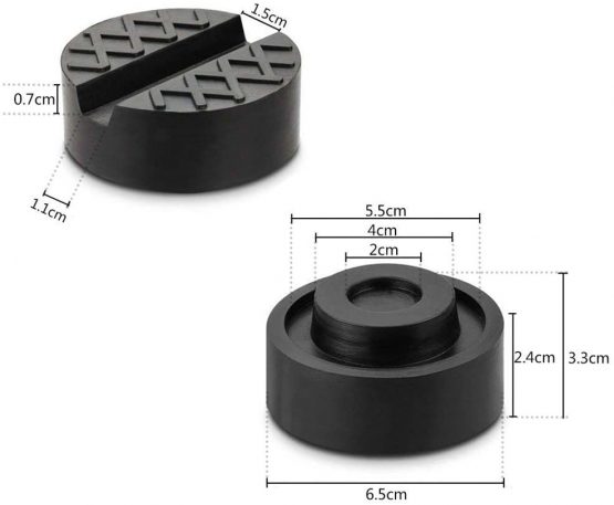 TengKo Jack Pad, Universal Slotted Rubber Jack Pad Frame Rail Protector 65mm/2.56 inch Diameter - Image 3