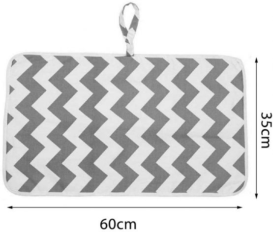 Leful Nappy Changing Mat, Foldable Diaper Pad Waterproof Travel Changing Mat with Gray Waves for Home Travel Outside - Image 3