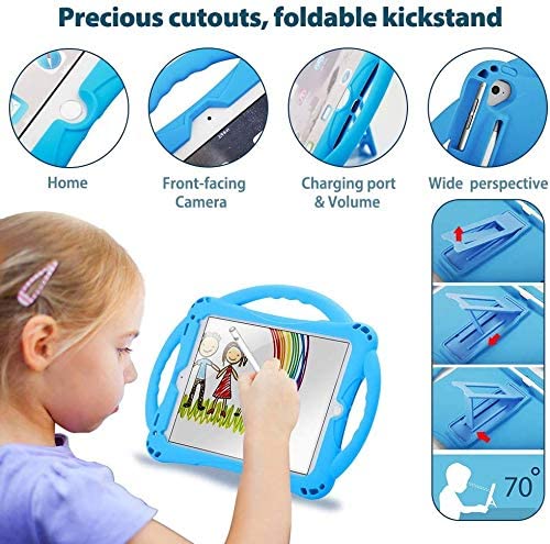 TopEsct Kids Case for iPad Mini 5/4/3/2/1,Shockproof Handle Stand Silicone Cover for iPad Mini 5/4/3/2/1 (Blue) - Image 3