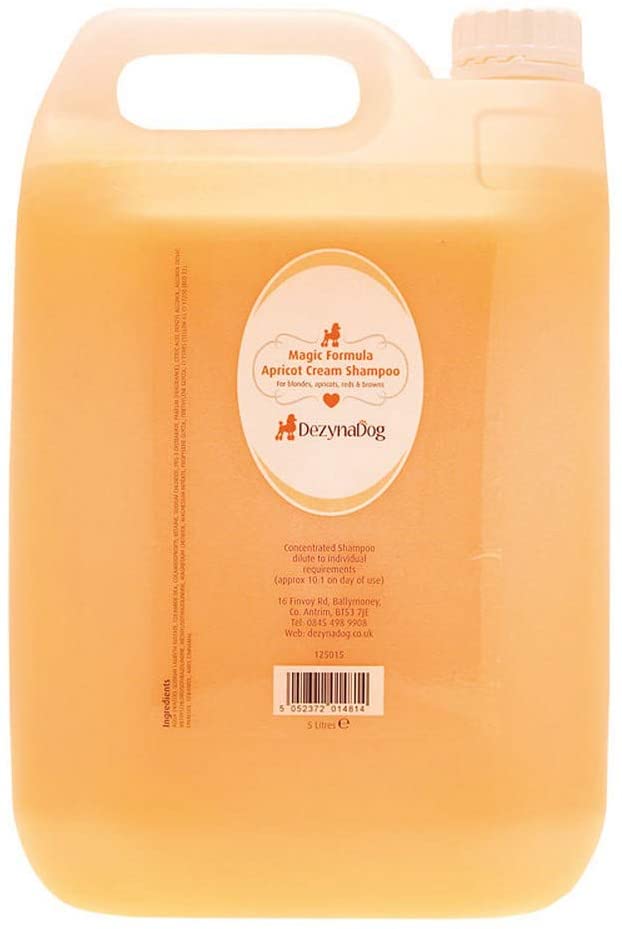 DezynaDog Magic Formula Apricot Cream Dog Shampoo, Red Coat Colour Enhacing Shampoo for Dogs