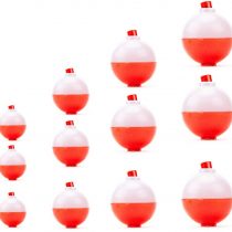 NEWSHOT 12 x Fishing Snap-On Floats Bobbers Set- 4 Size Various Weights Push Button Sea Carp Fishing Round Buoy