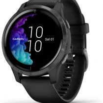 Garmin Venu, GPS Smartwatch with Bright Touchscreen Display, Features Music, Body Energy Monitoring, Animated Workouts, Pulse Ox Sensors and More, Black with Slate Hardware