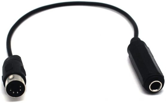 LOKEKE DIN 5 Pin Male To 6.35mm(1/4 IN) TRS Female Audio Cable For Mixer,MIDI keyboard,MIDI guitar,Electric Piano And More（0.3M）