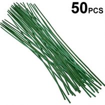 KINGLAKE 50 Pcs 30cm Green Plant Support Sticks Floral Stakes Canes For Flowers