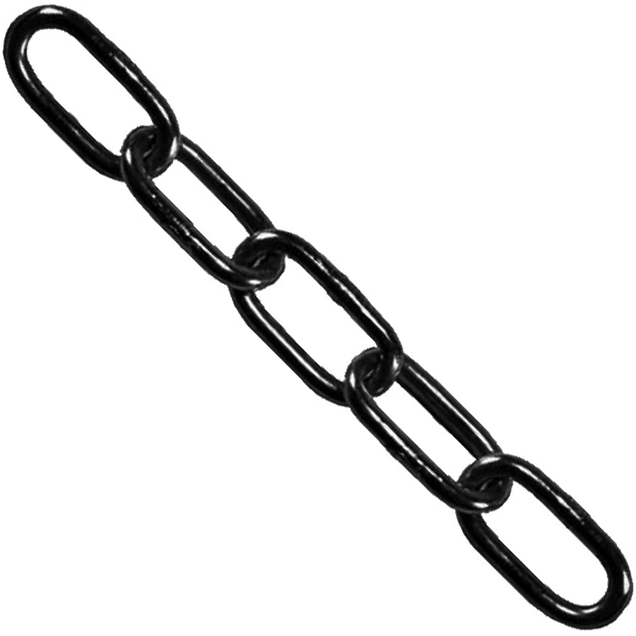 Faithfull Black Japanned Steel Chain, Mild Steel Welded, Corrosion Resistant Link Chain for Securing & General Purpose Use