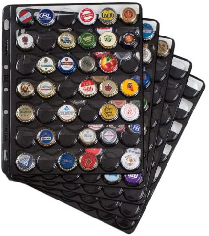 Leuchtturm 305080 Compart plastic sleeves for 42 bottle caps or champagne caps - pack of 5, for Grande binders