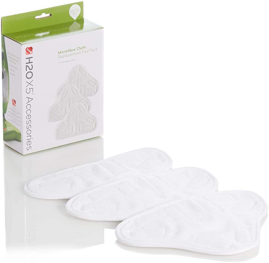 H2O X5 - Microfibre Replacement Cloths - Pack of 3, White, H2O X5 3x Microfibre Cloths