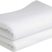 Bloomsbury Mill - 2 Pack - 100% Organic Cotton Flat Sheets - Soft and Breathable Jersey Flat Sheets - Baby Pram/Crib - Plain White - 75 cm x 100 cm