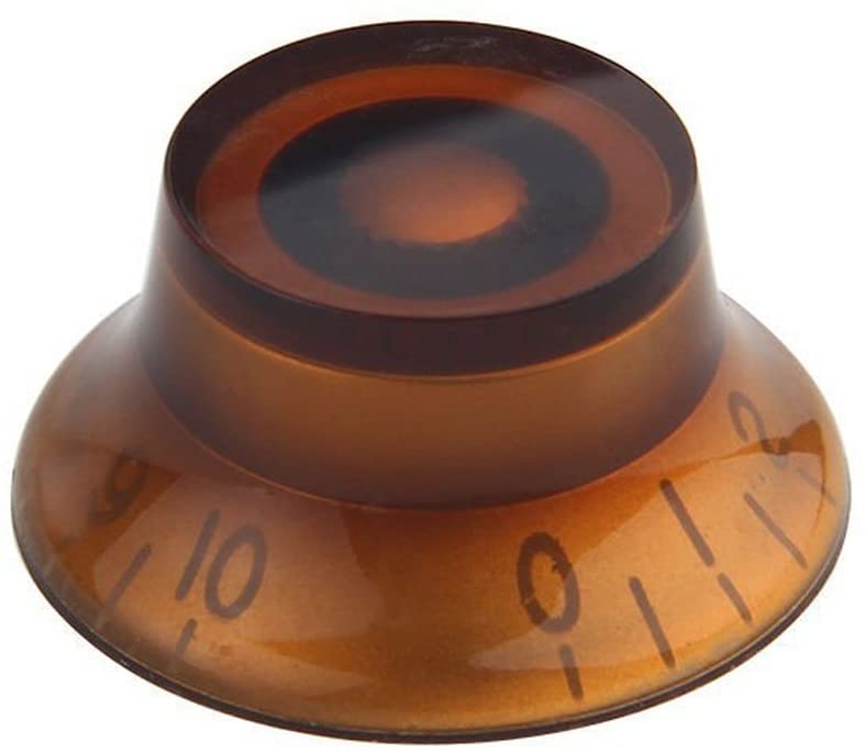 Musiclily Metric Top Hat Bell Knobs Tone Volume Control Knobs for Epiphone Les Paul SG Electric Guitar Amber (Set of 4) - Image 2