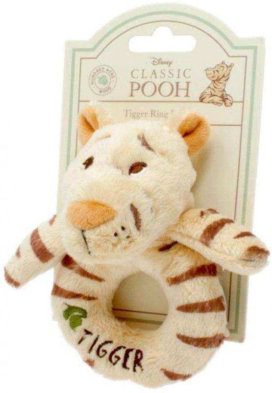 Rainbow Designs Winnie The Pooh Tigger Rattle - Official Disney Newborn Gift for Babies