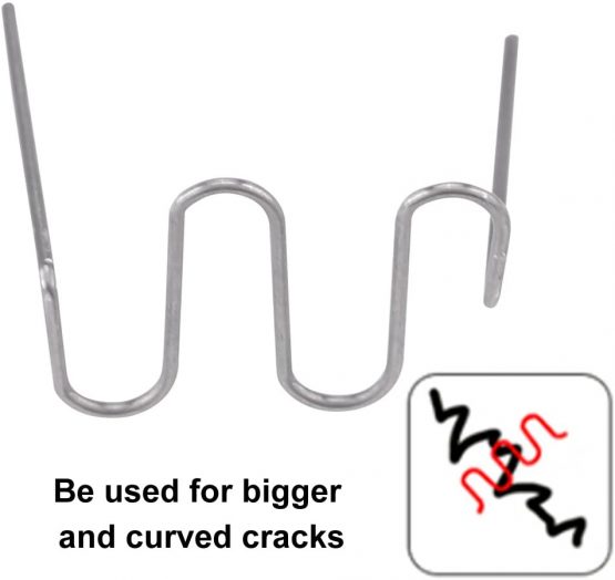 Welding Staples, 100pcs 0.8mm Auto Bumper Repair Pre Cut Welding Staples Repair Tool Kit 3 Types Available("Wave" Style) - Image 4