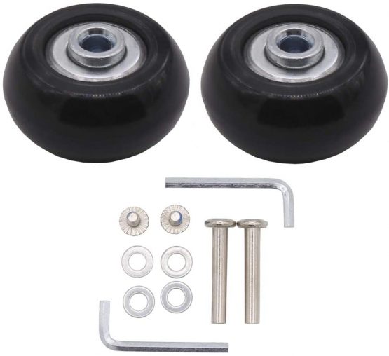 Leen4You Luggage Suitcase Replacement Wheels with Screws Axles Repair Tool for Luggage Suitcase Trolley,Skate Replacement Wheels(Pack of 2) (54mm x 18mm x 6mm) - Image 2