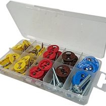 Merriway BH06606 Assortment of Gripit Plasterboard Fixing Anchors with Screws/Bolts in a 10 Compartment Carry Case, 32 Pieces, Multi-Colour, Set of 2