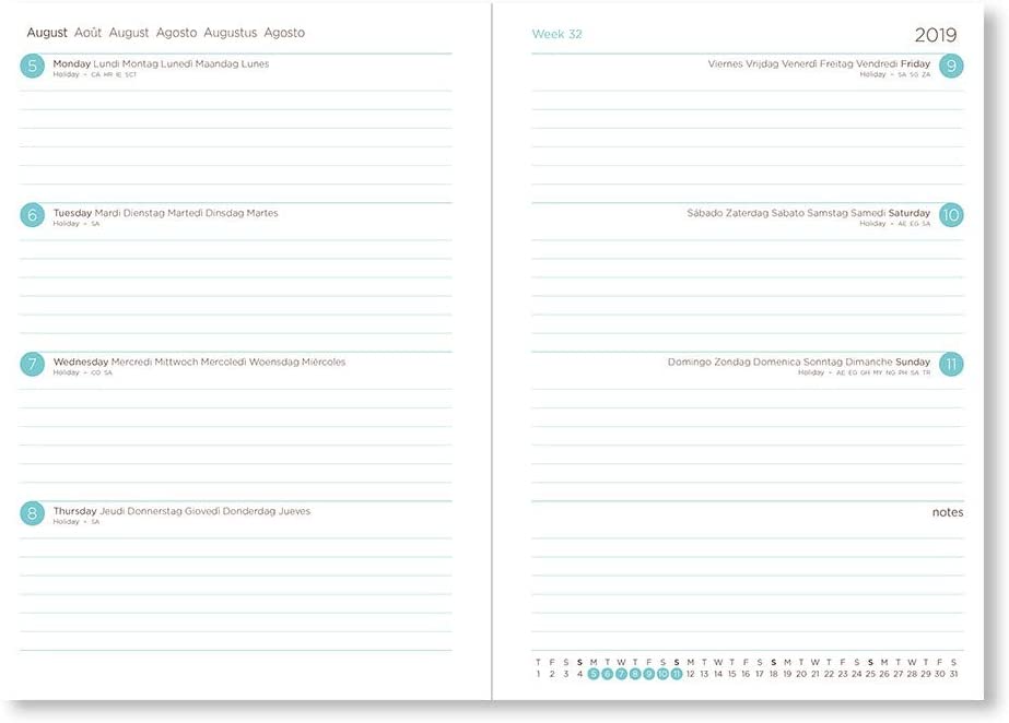 Letts A6 Pastel Week to View 19/20 Academic Diary Lilac - Image 2