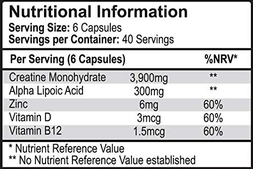 Iron Labs Nutrition Creatine Capsules, 4,200mg per Serving x 40 Servings, Creatine Monohydrate Enhanced with ALA - Image 4