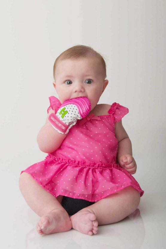Mouthie Mitten Teething Glove, Pink - Image 2