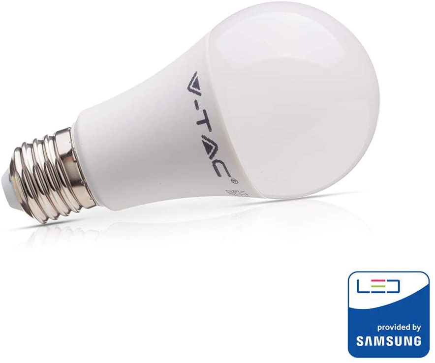 V-TAC 5 Pack E27 LED Light Bulb 9W (Replaces 60W) Cool White, 6400k - Image 2