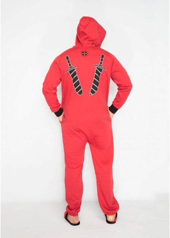 Marvel Deadpool Outfit Mens Jumpsuit, Red-black, Standard - Image 3