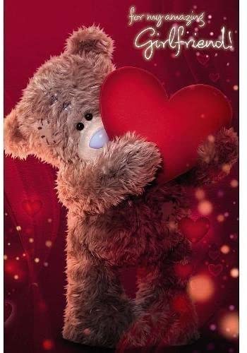 Me to You 3D Lenticular Tatty Teddy Girlfriend Birthday Greetings Card, Red, Medium