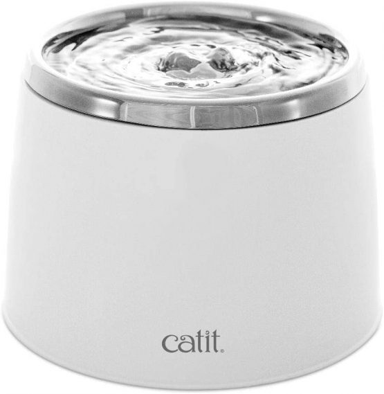 Catit Fresh and Clear Stainless Steel Fountain, White